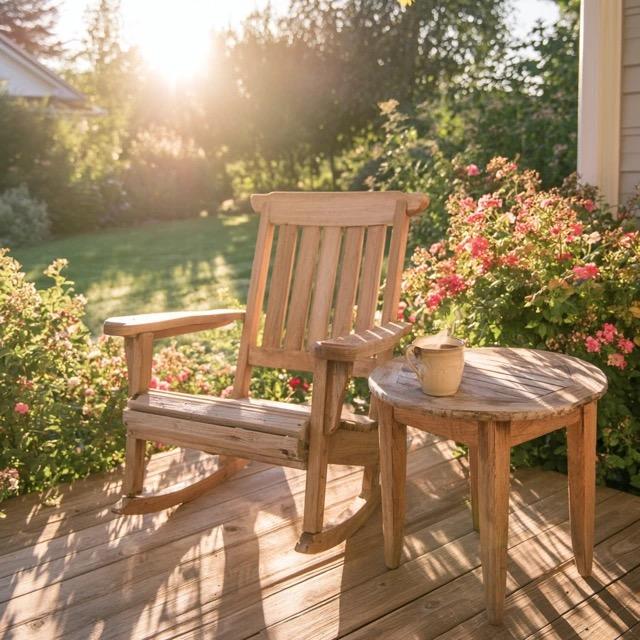 A person sitting outside in natural morning light.